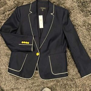 Ann Taylor. Navy blazer with gold buttons on sleeves and jacket. Size 10.